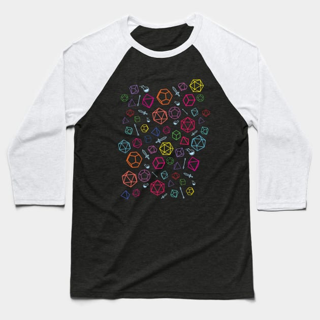 Dice Pattern Baseball T-Shirt by PixelSamuel